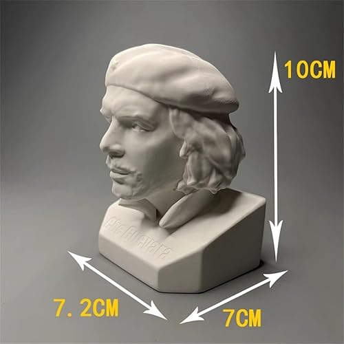 Statue de Che Guevara Buste de Che Guevara - Figurine de tête en gypse pour salon, décoration d'étagère, décoration d'intérieur moderne, esquisse, pratique, modélisme artistique - Nail Gallerys
