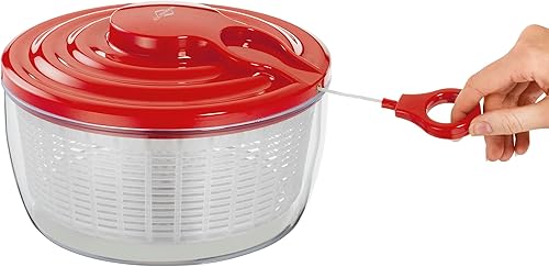 Küchenprofi Essoreuse à salade Wave avec cordon de serrage, saladier avec couvercle et panier, démontable pour un nettoyage facile, plastique de qualité supérieure, capacité 3,25 l, diamètre 24 cm - Nail Gallerys