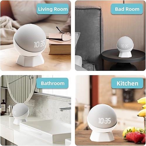 Szaerfa Support de Table pour Echo Dot (4ème 5ème génération), Support de Bureau pour Enceintes Bluetooth intelligentes pour la Maison et Le Bureau (Blanc) - Nail Gallerys