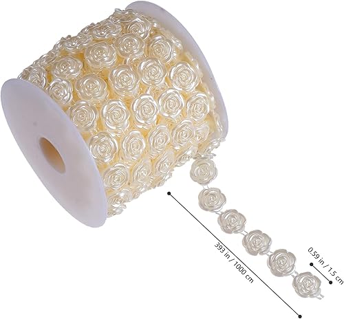 Milisten 1rouleau Ruban à Fleurs Rose Mètres De Chaîne Perles pour Décoration Élégante Et Artisanat Embellissement pour Vêtements Et Accessoires - Nail Gallerys