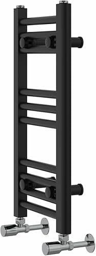 WarmeHaus Radiateur sèche-serviettes droit - Échelle - Noir - 1000 x 300 mm - Radiateurs de chauffage central pour salle de bain et cuisine - Nail Gallerys