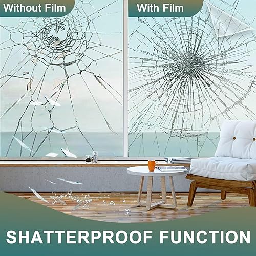 NIDOJP Film de Protection Autocollant pour fenêtre en Verre Transparent incassable pour la Maison et Le Bureau 91 x 365 cm - Nail Gallerys