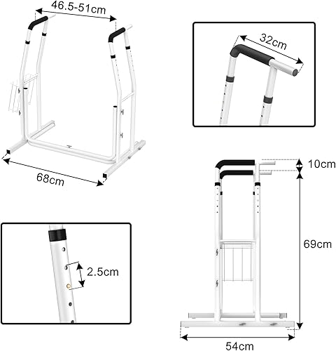 AUFUN tabouret de douche chaise de douche 38-53cm hauteur réglable siège de bain antidérapant aide à la douche siège de douche en aluminium et plastique pour les personnes âgées, les femmes enceintes - Nail Gallerys