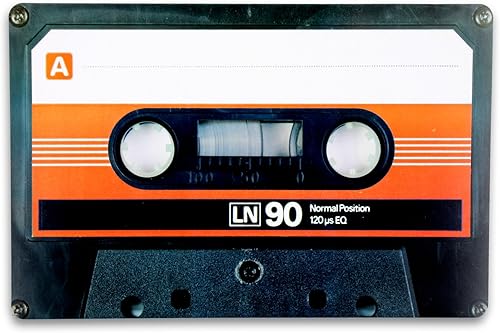 Lot de 4 Sets de Table en Plastique - Style rétro années 80 - Cassette, Image d'essai, Tourne-Disque et Getthobblaster - Nail Gallerys