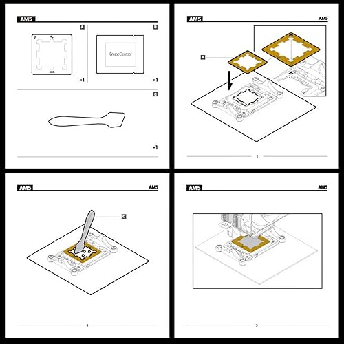 HYROOY AM5 Cadre de contact CPU Cadre CPU Correction Boucle de fixation pour CPU 7950X, 7900X, 7700X, 7600X Plaque Cuivre - Nail Gallerys