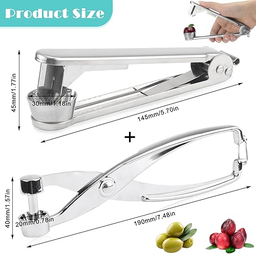 Denoyauteur Cerise 2 Pcs Denoyauteur Cerise et Mirabelle Denoyauteur Prunes en Acier Inoxydable Dénoyauteur Cerises pour Faire la Cerises Confiture,Gelée,Cuisine - Nail Gallerys