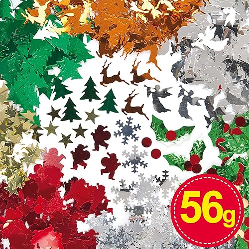 Baker Ross EX5492 Lot de paillettes de Noël – Travaux manuels et projets artistiques pour enfants, cartes, sacs de fête et décorations (56 g) - Nail Gallerys