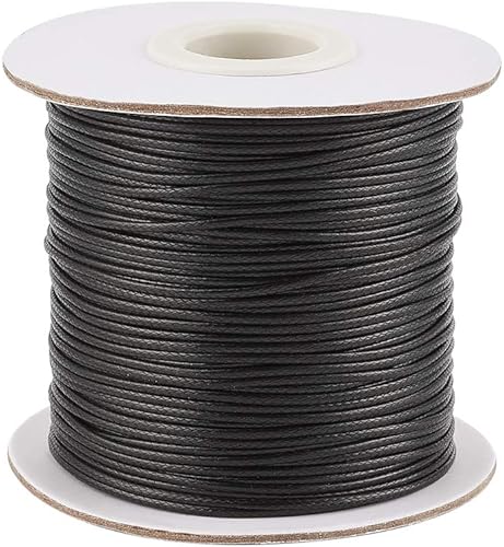 Craftdady Cordon en similicuir de polyester ciré tressé pour la fabrication de bijoux - Bois massif (170 m x 0,5 mm) - Nail Gallerys