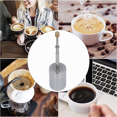 CDQL Cafetière et Théière, Infuseur à café de Type Presse, Micro Presse Française Portable en Acier Inoxydable, Filtre à Piston Réutilisable pour la Maison et les Voyages - Nail Gallerys