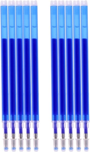 Lot de 10 stylos de recharge effaçables à la chaleur pour stylo à coudre Bleu - Nail Gallerys