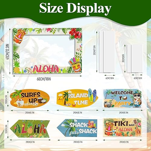 Syoulin Aloha Cadre Photo et Panneau de Bienvenue pour fête hawaïenne, Luau, Beach Party – Décoration pour Bar Tiki, Jardin et extérieur – Atmosphère Parfaite pour Votre décoration de fête - Nail Gallerys