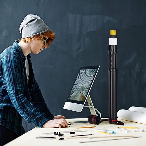 Relaxdays Tube de Transport, Lot de 10, télescopique Plastique avec Sangle réglable et Couvercle à Visser, Noir, 64 à 107 cm, A0 - Nail Gallerys