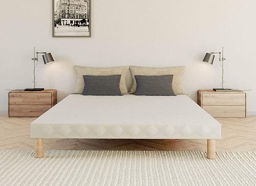 DecoInParis Sommier tapissier 140 x 190 cm + 4 Pieds - Nail Gallerys