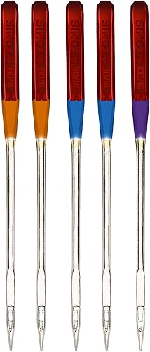 Singer Universel 2020 Mix 5 Aiguille, métal, Argent, 7 x 0,03 x 4 cm, 5 unités de - Nail Gallerys