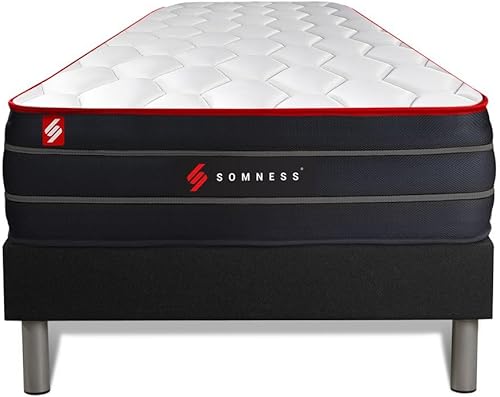 Ensemble sommier + Matelas Boost Ressorts ensachés et mémoire de Forme 160x200 | Epaisseur : 26 cm | Confort : Equilibré - Nail Gallerys