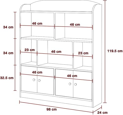 Emall Life Bibliothèque et Rangement pour Enfants, bibliothèques pour Enfants Affichage de Livres Organisateur de Jouets Étagère pour garçons et Filles (Blanc) - Nail Gallerys