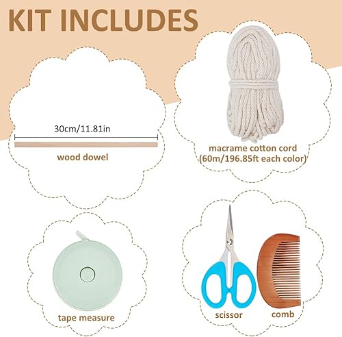 FREEBLOSS Set Macramé Feuille Kit Feuille Macramé Kit de Suspension Murale Macramé Feuille Gland Fait Main Feuille Tapisserie Kits de Macramé pour Débutants Tapisserie de Feuilles de Macramé - Nail Gallerys