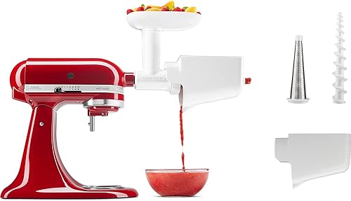 KitchenAid Accessoire Hachoir à Viande et Moulin à Légumes et Fruits Set - 5KSMFVSFGA - Hachoir à Légume - Presse purée pour Robot Pâtissier - Blanc - Nail Gallerys