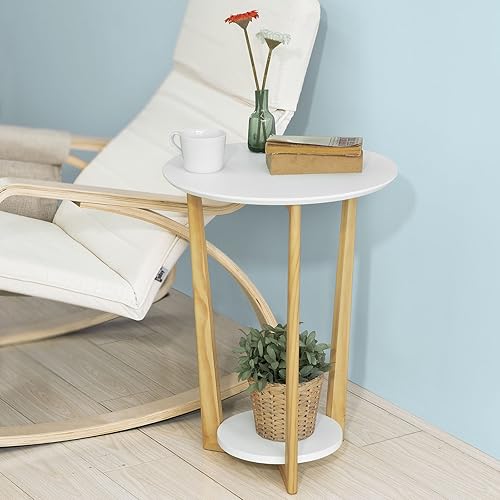 SoBuy® FBT52-WN Table Basse Ronde Guéridon Table d'Appoint Table Café - 3 Pieds - Nail Gallerys