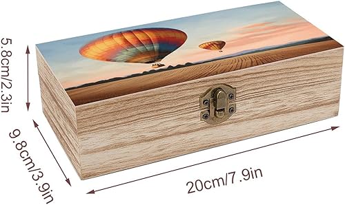 LQPMNK Boîte de rangement en bois, motif montgolfière, boîte à bijoux, boîte à souvenirs en bois, boîte de rangement décorative, organisateur de bureau - Nail Gallerys