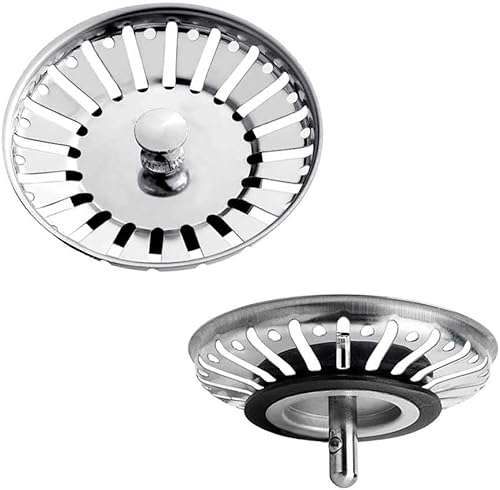OcioDual Bouchon de Crépine pour Vidange d'évier 83mm Panier de Vidange de Filtre à Déchets en Acier INOX pour Évier - Nail Gallerys