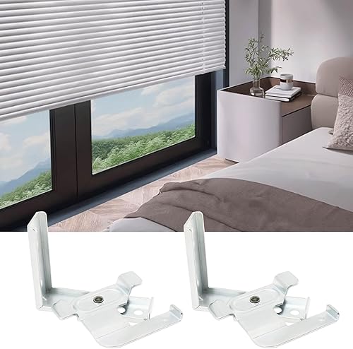 EMSea Lot de 2 supports pivotants en métal en forme de L pour stores vénitiens de 50 mm Argenté - Nail Gallerys