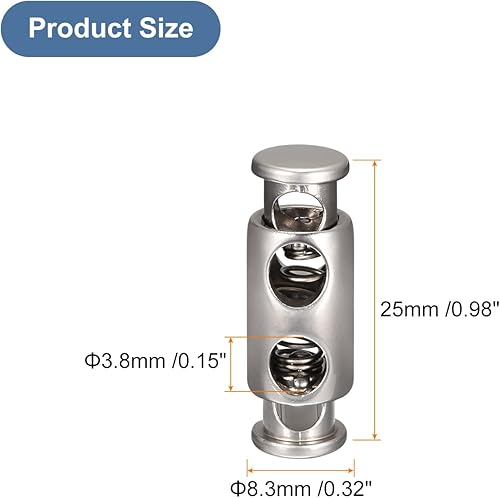 QUARKZMAN Pince à ordre, métal corde serrures, pince à ressort double trou ressort bouchon clip gardien alterna extrémités pour cordon de serrage sacs vêtements - Nail Gallerys