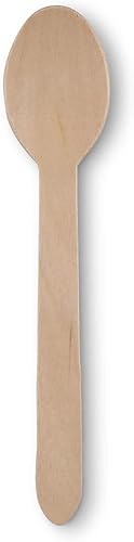 kaufdichgruen. de dse06319 Cuillère en Bois, 100 pièces, Longueur 16 cm, certifié Bois économie, compostable - Nail Gallerys