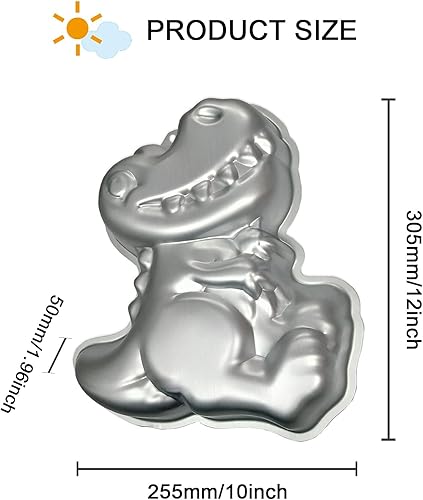 Moule à gâteau dinosaure 3D en aluminium pour anniversaire d'enfant - Moule à gâteau 3D mignon - En aluminium - Pour anniversaire d'enfant - Nail Gallerys