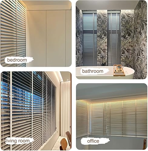 Lame de 50 mm Store Venitien Bois Intérieurs, Stores Vénitiens Horizontaux Occultant Fenetre, Rideaux D'intimité sur Mesure pour Salon/Cuisine/Chambre(Natural) - Nail Gallerys