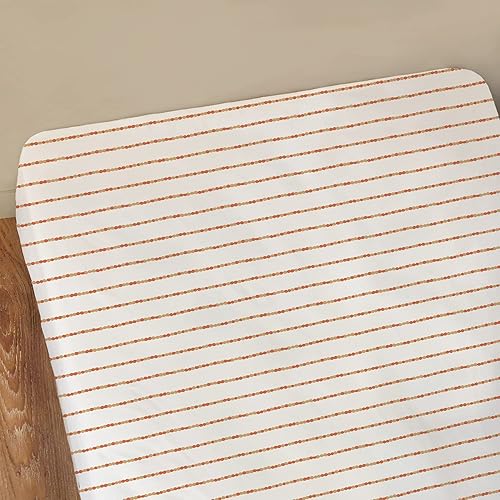 MATT & ROSE Drap Housse 140x200 cm DÉCO VÉGÉTALE | 100% Coton | Oeko-Tex | Caramel - Nail Gallerys