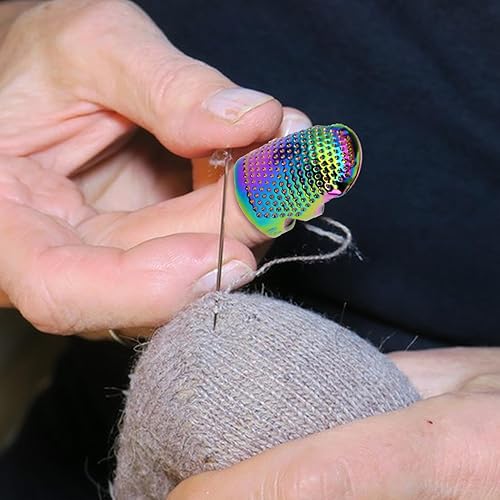 Générique Dé À Coudre - Dé À Coudre en Cuivre Adorable - Dé À Coudre Coloré | Protecteur De Doigt Réglable en Métal, Capuchon De Dé À Coudre pour Couture, Broderie, Accessoires De Couture - Nail Gallerys