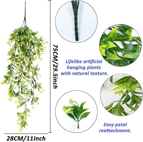 Kingrun 2 Pcs Plantes Suspendues Artificielles en Plastique Fausse Plante Exterieur DéCoration pour Home Mariage Garden Party Violet Rouge Blanc - Nail Gallerys