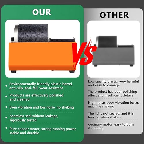 TAZZOR Polisseuse Rotative Tumbler Lapidary de 2,5 kg - Pierres rocheuses - Or et argent - Polisseuse en métal - Nail Gallerys