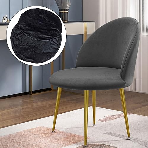 Housse de chaise Premium en velours de renard argenté pour salle à manger, protège contre l'usure (gris clair) - Nail Gallerys