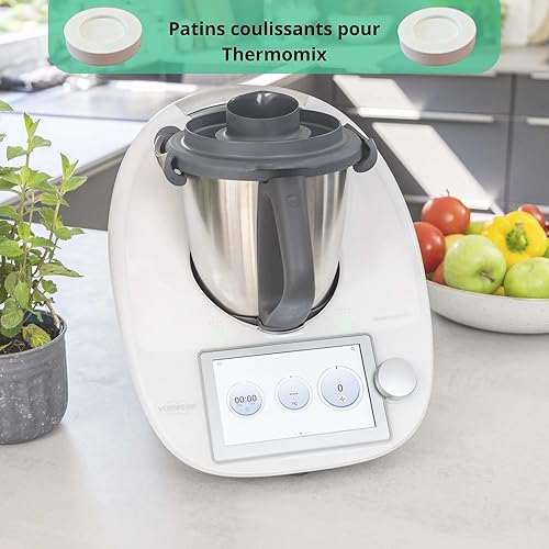 Patins Coulissants Thermomix Compatibles TM5 TM6 TM31 - Lot de 3 Patins pour Déplacement Facile et Protection des Surfaces - Accessoires pour Robot de Cuisine, Rond, Diamètre Interne 3 cm - Nail Gallerys