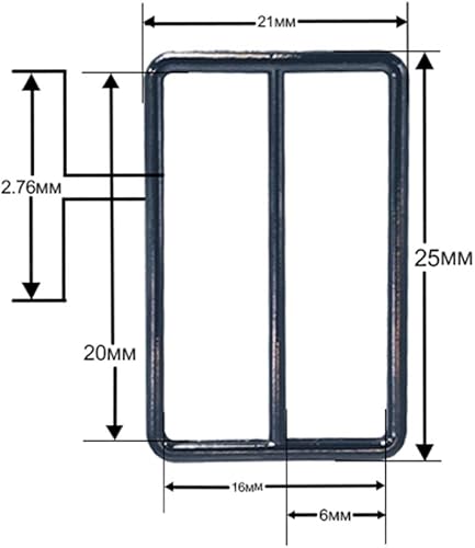Tri-Glide Métal 3-Bar Curseur Boucle Réglable Éléments de Fixation pour Sangle Sangles, Ceintures, Vêtements, Sac à Main, Chaussures, par Colliers, Maroquinerie, Argent, 20mm, 10pcs - Nail Gallerys