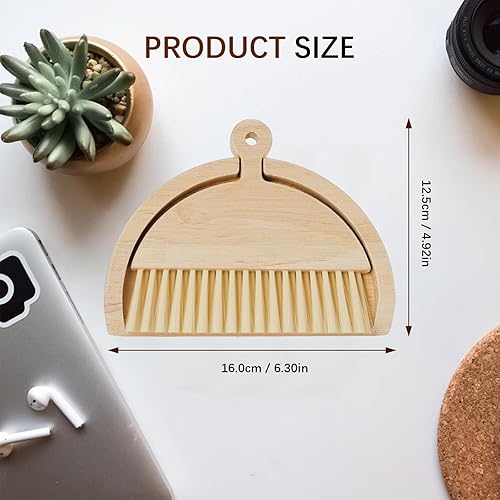Ensemble mini pelle et brosse – Poignée en bois – Ensemble de brosses et poêles pour bureau, table et maison – Kit de nettoyage durable et respectueux de l'environnement - Nail Gallerys
