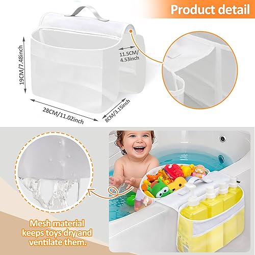 APAKA Rangement Jouet Bain, Filet Jouet Bain Bebe, Sac Rangement Jouet Baignoire, Organisation de Jouets en Maille, Organisateur de Jouets de Bain, Sac de Rangement de Bain, Blanc - Nail Gallerys