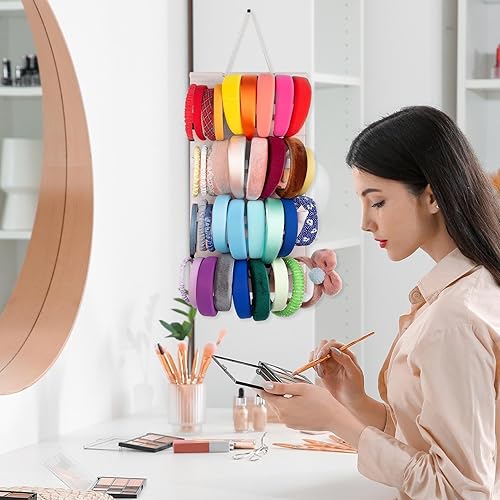 Support mural pour serre-tête - Support d'affichage pour serre-tête, plusieurs fentes pour serre-tête | Cintre d'organisateur de rangement de bandeau décoratif pour cheveux, solution de stockage - Nail Gallerys