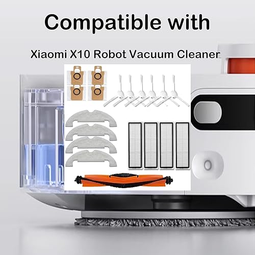 Lot de 17 pièces de rechange pour aspirateur robot Xiaomi X10, les pièces de rechange incluent 1 brosse principale, 4 chiffons serpillères, 4 filtres HEPA, 4 brosses latérales, 6 sacs à poussière (6 - Nail Gallerys