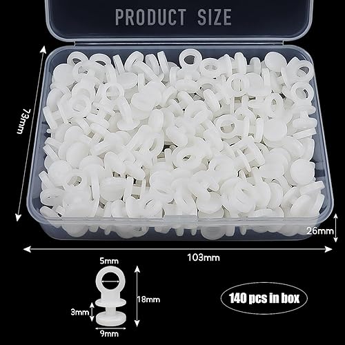 Lot de 140 patins à rideaux, rouleaux de rideaux, crochets coulissants en plastique blanc pour anneaux, rideaux et rails - Nail Gallerys