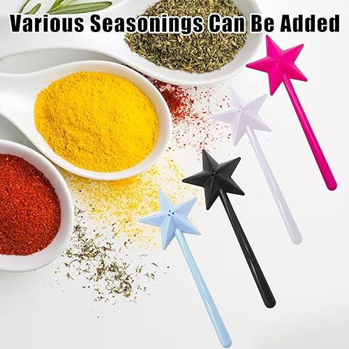 Lot de 4 Salière Et Poivrière,Salière et Poivrière en Forme d'étoile,Salière Et Poivrière À Baguette Magique,Distributeur pour Assaisonnement avec Baguette Magique,pour Cuisine Décoration de table - Nail Gallerys