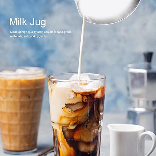 Lot de 2 pichets à mousser le lait de 1 oz, tasse à mousser droite multi-usages de 30 ml en acier inoxydable Mini pichet à mousser le lait facile à nettoyer pour les familles cafés - Nail Gallerys