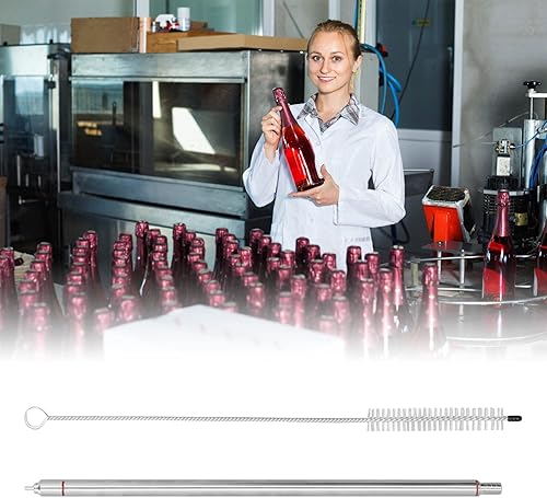 HOHXFYP Remplisseur de Bouteille à Ressort en Acier Inoxydable, Baguette D'Embouteillage de Bière Professionnelle Avec Brosse de Nettoyage, 13,8 Pouces pour Le Brassage à Domi - Nail Gallerys