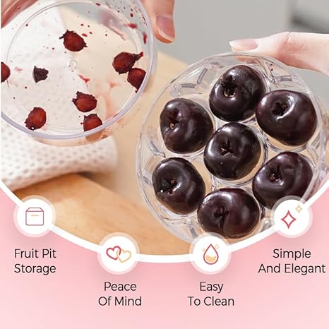 Dénoyauteur à Cerises, 2025 Nouveau Grande Capacité Dénoyautage avec 7 Dénoyauteurs pour Cerises Rouge pour la Séparation Propre de la Chair et du Noyau (Rouge) - Nail Gallerys