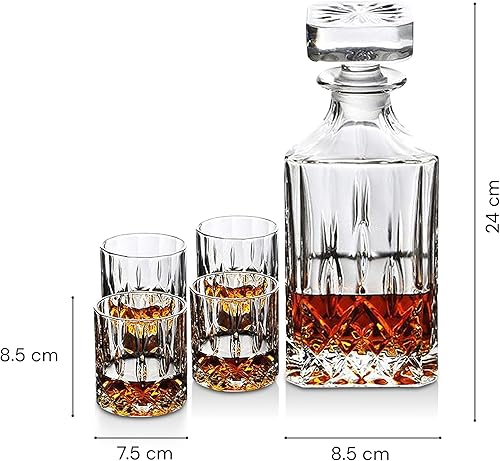 Schoberg 5 PCS Verre a Whisky | Servez vos boissons avec style grâce aux verres à cognac et à brandy au design classique | Cadeaux pour hommes pour le whisky | Whisky coffret - Nail Gallerys