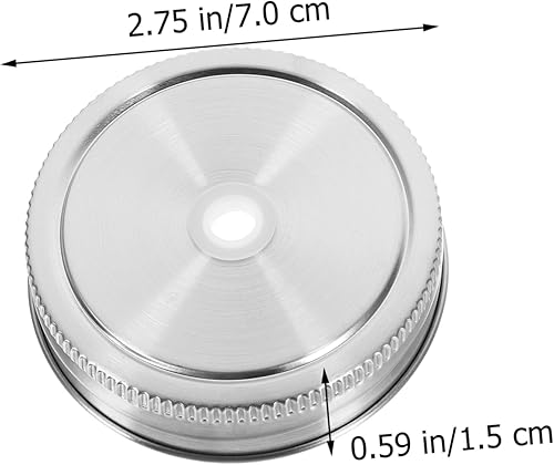 CRILSTYLEO 10pièces Couvercles Acier Inoxydable Pour Bocaux Mason Avec Trou Pour Paille Étanches Pour Boissons Froides Thé Au Lait Et Plus - Nail Gallerys