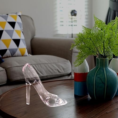 Magiclulu 2 Pièces Ornements De Talons Hauts En Cristal Rose Ornement De Pantoufle De Cristal De Talons Hauts Créatifs Avec Décoration En Cristal Verre Sculptures En Verre Décor - Nail Gallerys