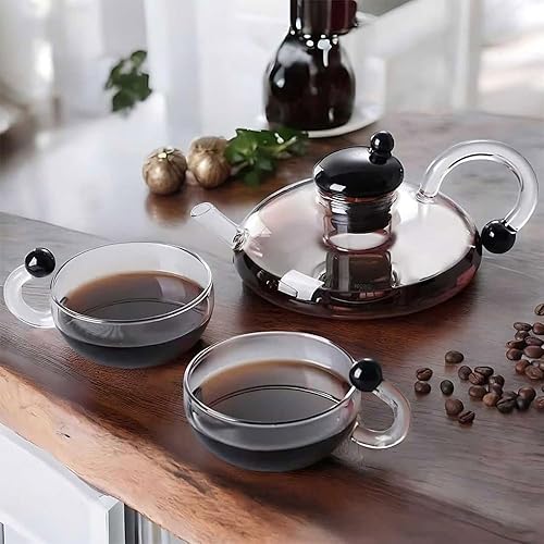 Ensemble de théière à filtration, ensemble de théière Innovessa, ensemble chauffant amovible avec infuseurs (Black) - Nail Gallerys